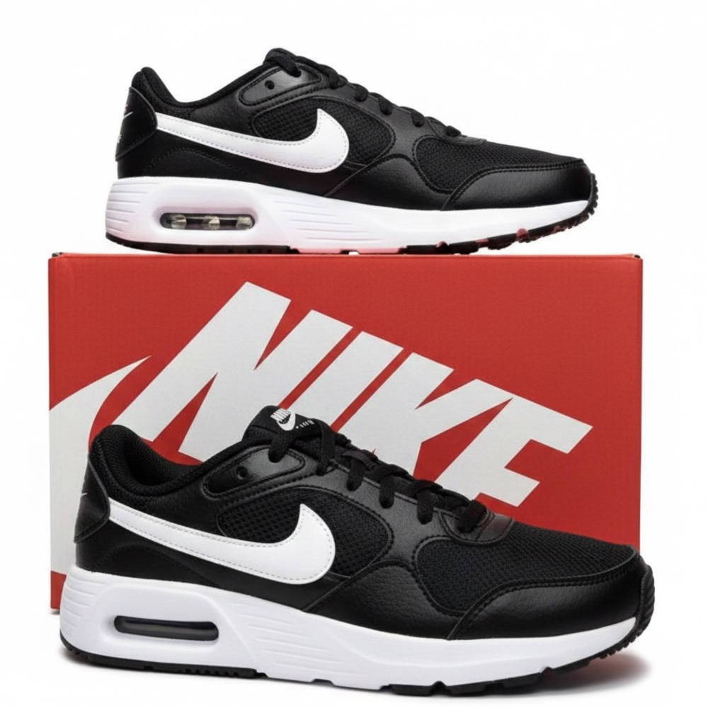 Nike Air Max Running Shoes Grade School Boy Size 5.5Y Woman 7 Black White